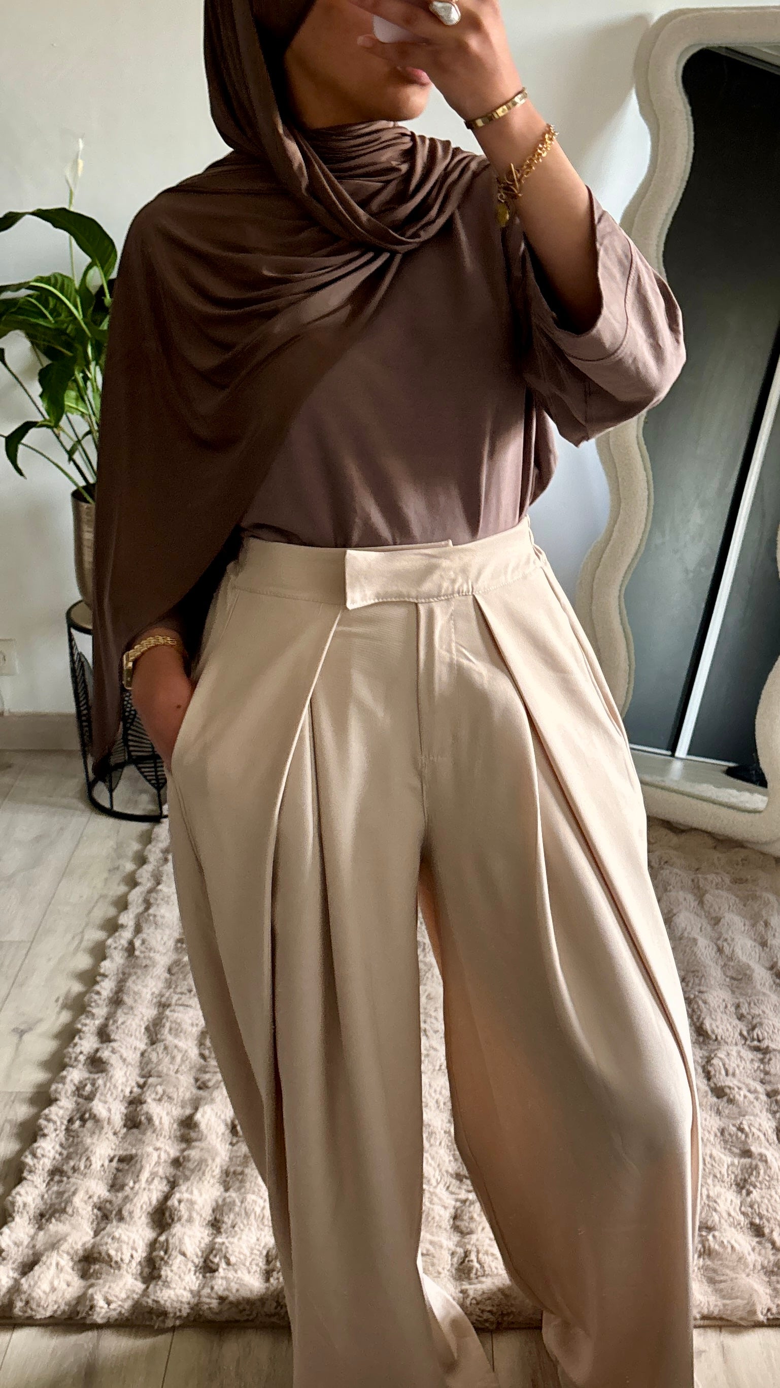 Pantalon Sonia - wide leg à revers