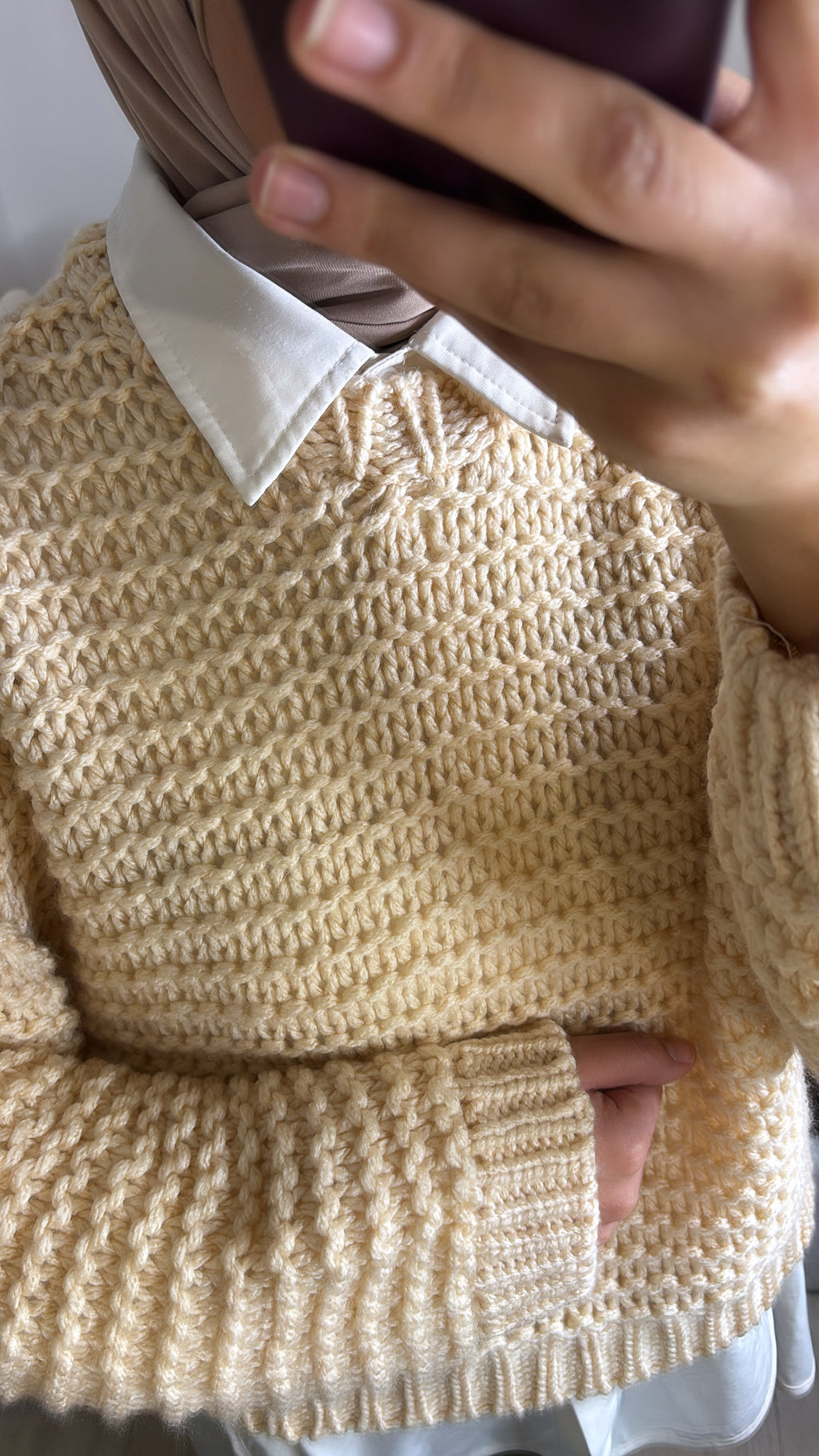 Pull en maille beige — MAÏ