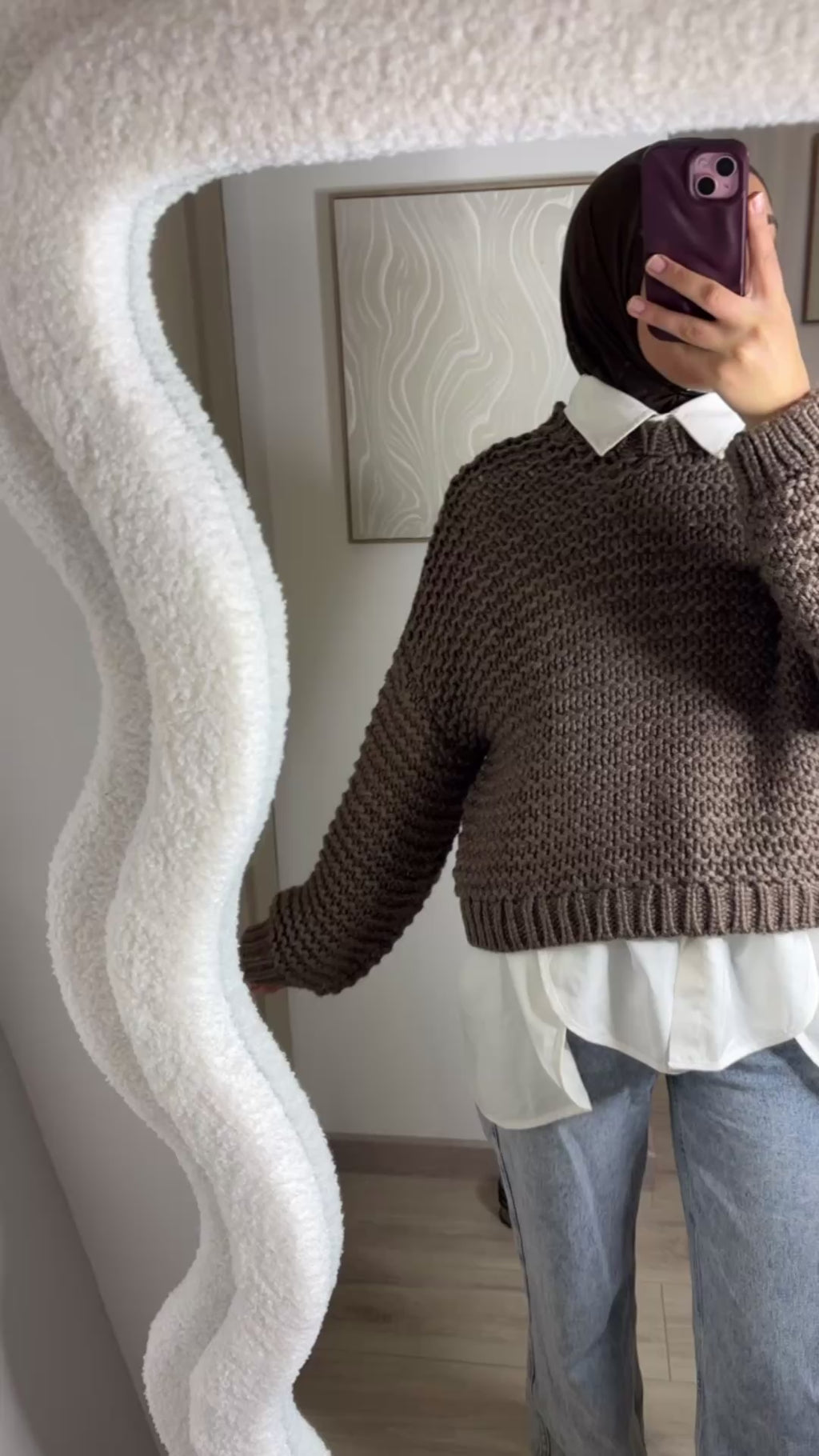 Pull en maille marron — MAÏ